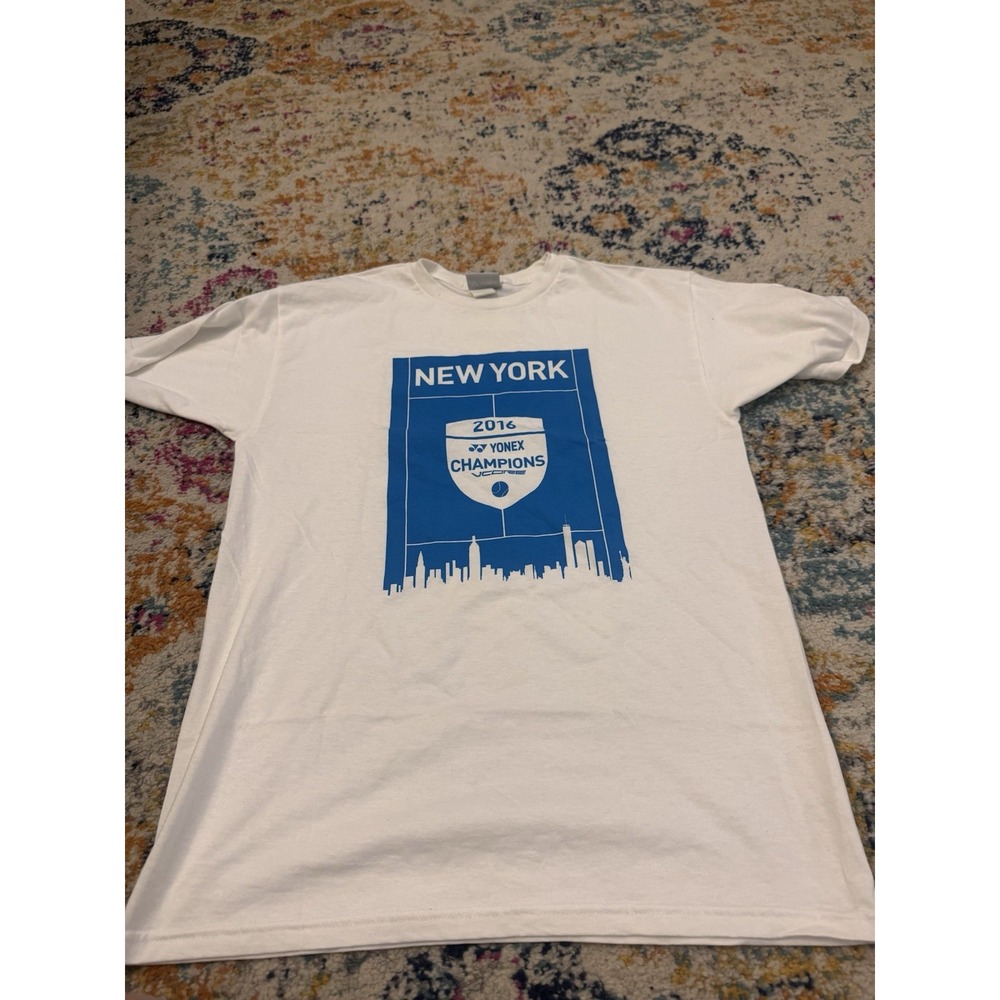 Yonex Tshirt Adult M 2016 New York Champions VCORE Tennis White NYC Skyline